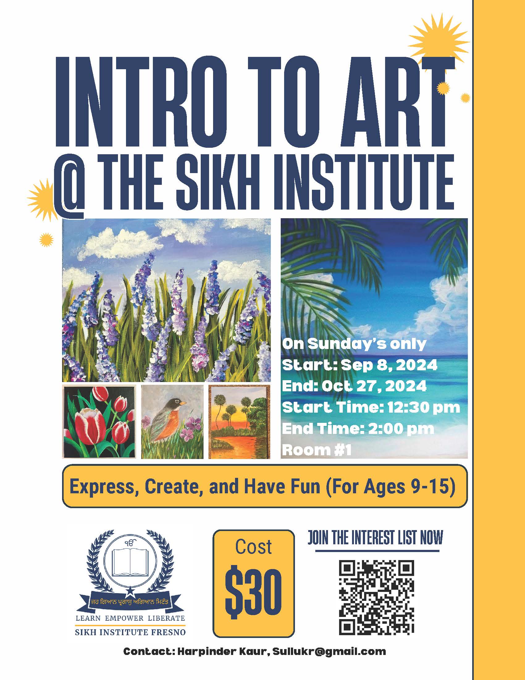 Flier of Intro to Art