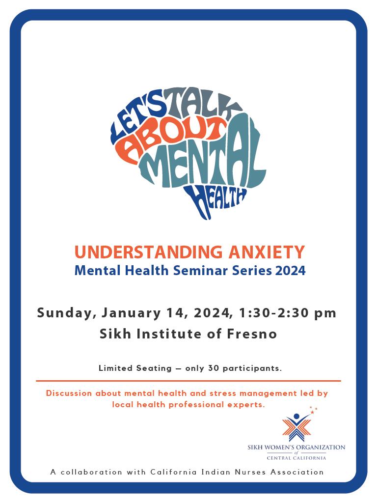 Flier of Mental Health Seminar with date and time of the seminar.